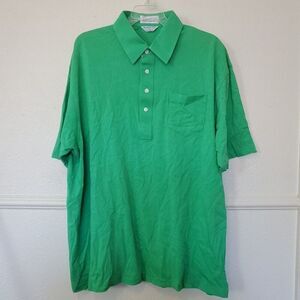TUTTLE Men's XL Pima Cotton Polo Shirt Green Short Sleeve Collared Pocket Casual